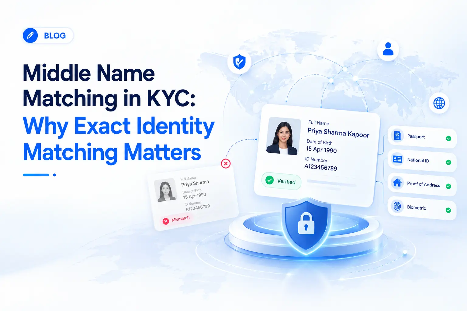 Middle name matching in KYC